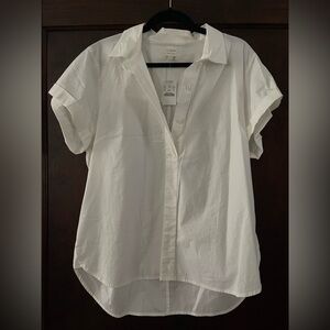 J.Crew | White Button Up Pop-Over | NWT XL
